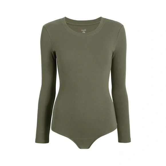 Nuuds Long Sleeve Ribbed Crewneck Bodysuit olive
Size S - Picture 1 of 7